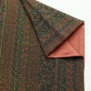 小紋 良品 縮緬 総柄 正絹 縞柄・線柄 袷仕立て 身丈154cm 裄丈64cm 着物 緑・うぐいす色_画像15