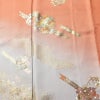 付け下げ 金駒刺繍 正絹 花柄 袷仕立て 身丈165cm 裄丈69cm 箔 刺繍 金彩 フォーマル 着物 入学式 卒業式 結婚式 くすみ朱色 赤・朱_画像6