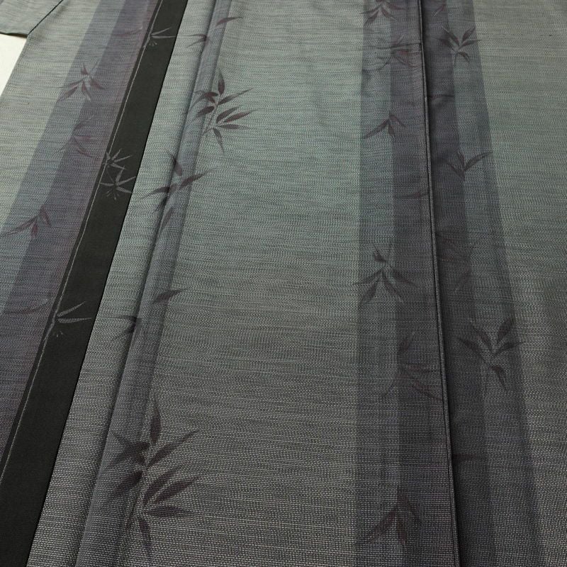 本場大島紬 伝統工芸品 単衣 美品 証紙あり 正絹 木の葉・植物柄 単衣仕立て 身丈159.5cm 裄丈65cm さが美 着物 紫・藤色_画像5