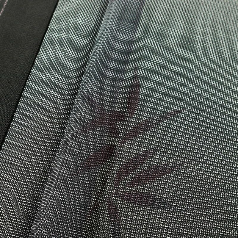 本場大島紬 伝統工芸品 単衣 美品 証紙あり 正絹 木の葉・植物柄 単衣仕立て 身丈159.5cm 裄丈65cm さが美 着物 紫・藤色_画像7