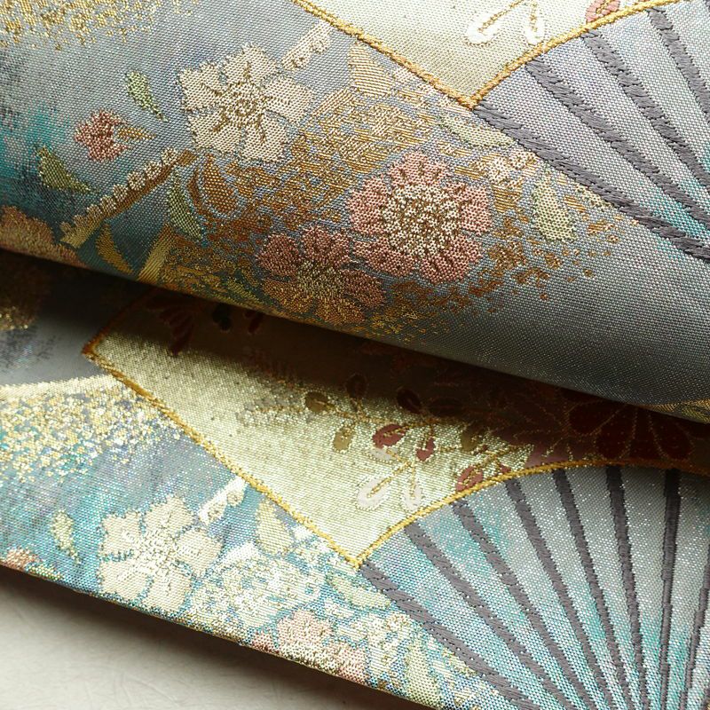 袋帯 六通柄 良品 フォーマル用 正絹 古典柄 箔 帯 入学式 卒業式 結婚式 振袖 二十歳 青・紺_画像8