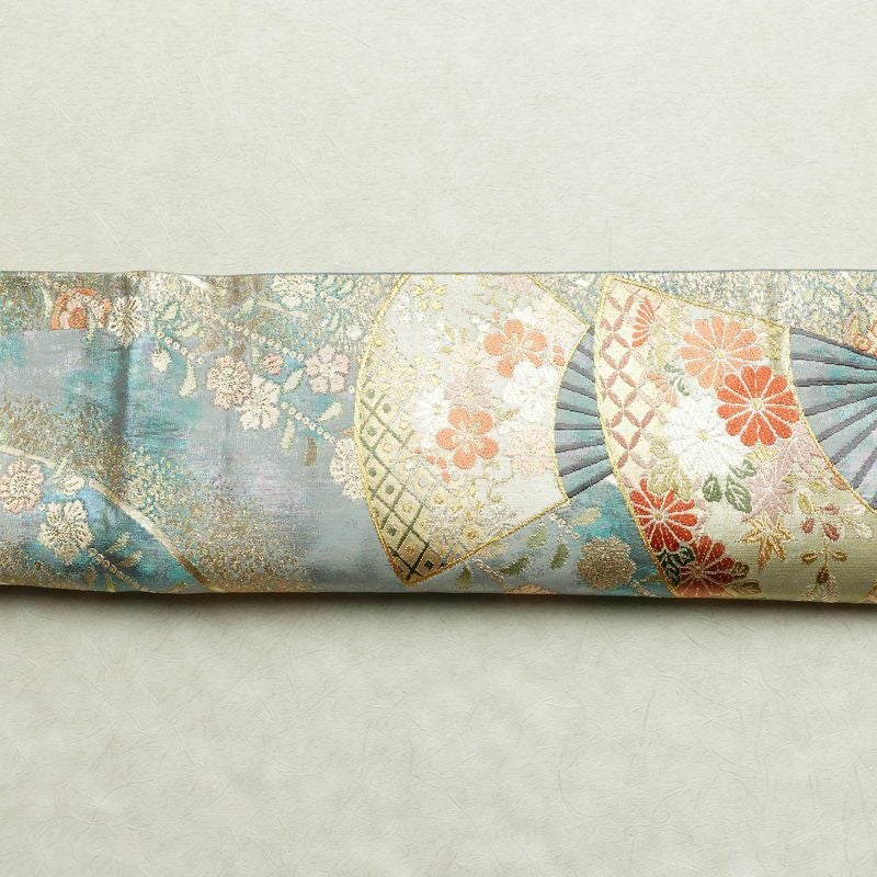 袋帯 六通柄 良品 フォーマル用 正絹 古典柄 箔 帯 入学式 卒業式 結婚式 振袖 二十歳 青・紺_画像16