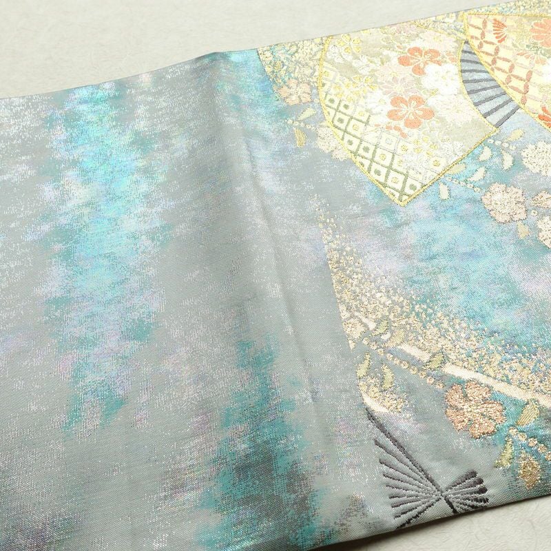 袋帯 六通柄 良品 フォーマル用 正絹 古典柄 箔 帯 入学式 卒業式 結婚式 振袖 二十歳 青・紺_画像17