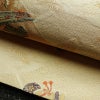 袋帯 銘明錦 六通柄 フォーマル用 正絹 古典柄 箔 金通し 帯 入学式 御所車 扇子 卒業式 結婚式 ベージュ_画像8