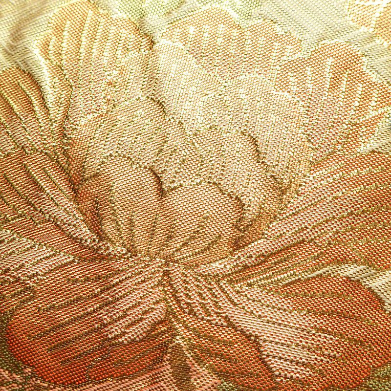 袋帯 六通柄 フォーマル用 正絹 花柄 箔 帯 入学式 卒業式 結婚式 金・銀_画像3