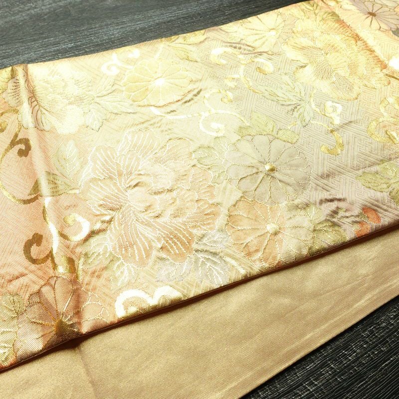 袋帯 六通柄 フォーマル用 正絹 花柄 箔 帯 入学式 卒業式 結婚式 金・銀_画像11