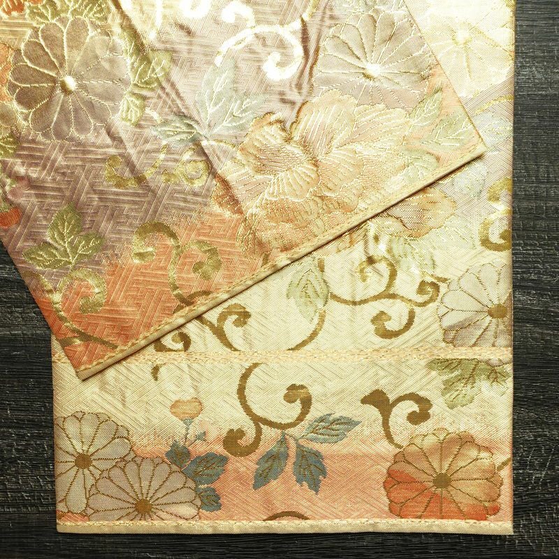 袋帯 六通柄 フォーマル用 正絹 花柄 箔 帯 入学式 卒業式 結婚式 金・銀_画像13