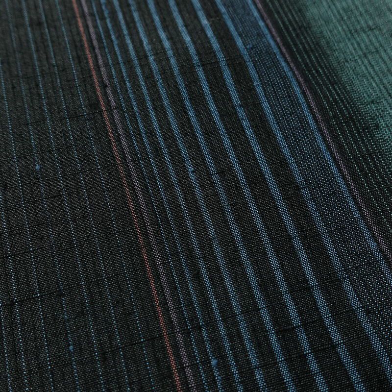 紬 正絹 縞柄・線柄 袷仕立て 身丈166cm 裄丈67cm 着物 モダン 青・紺_画像8