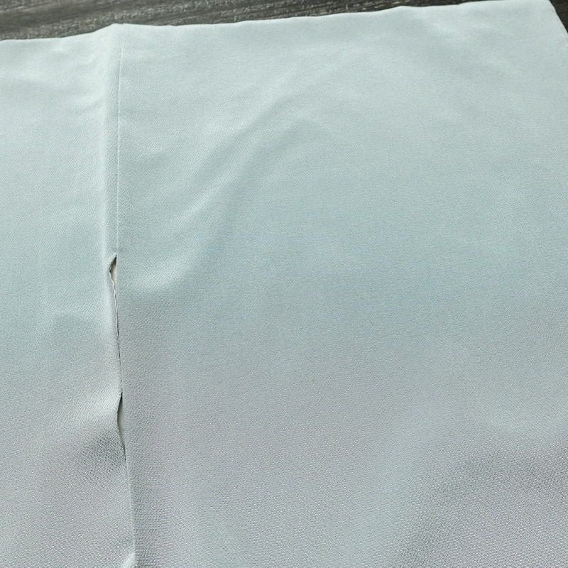 色留袖 三つ紋付き 松尾光琳 落款入り 縮緬 正絹 古典柄 袷仕立て 身丈165.5cm 裄丈67.5cm 箔 フォーマル 着物 結婚式 青・紺_画像14