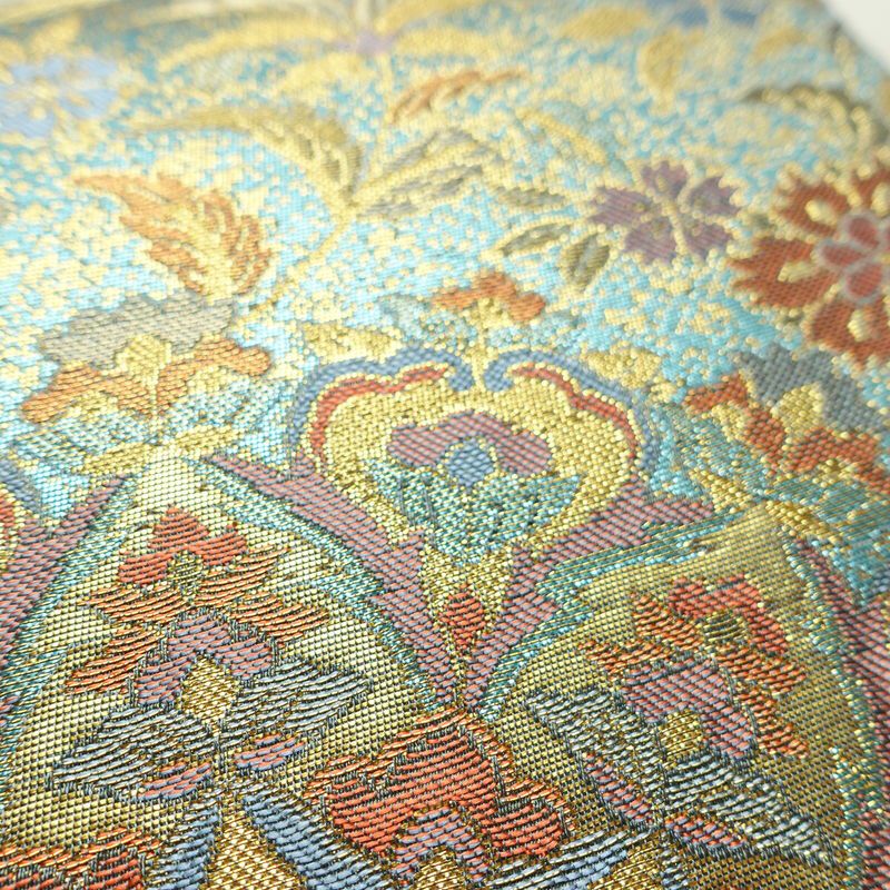 袋帯 青銅彫金 六通柄 良品 フォーマル用 正絹 幾何学柄・抽象柄 箔 帯 入学式 卒業式 結婚式 緑・うぐいす色_画像5