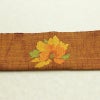 名古屋帯 太鼓柄 良品 正絹 花柄 松葉仕立て 帯 紬地 黄・黄土色_画像14