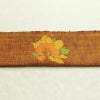 名古屋帯 太鼓柄 良品 正絹 花柄 松葉仕立て 帯 紬地 黄・黄土色_画像15