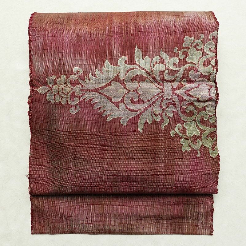 名古屋帯 太鼓柄 正絹 幾何学柄・抽象柄 松葉仕立て 帯 紬地 多色使い_画像1