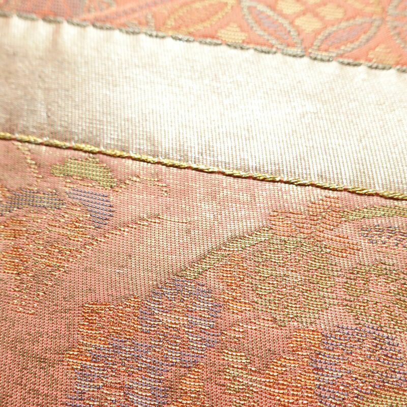 袋帯 六通柄 フォーマル用 正絹 縞柄・線柄 箔 金糸 帯 入学式 卒業式 結婚式 ピンク_画像5