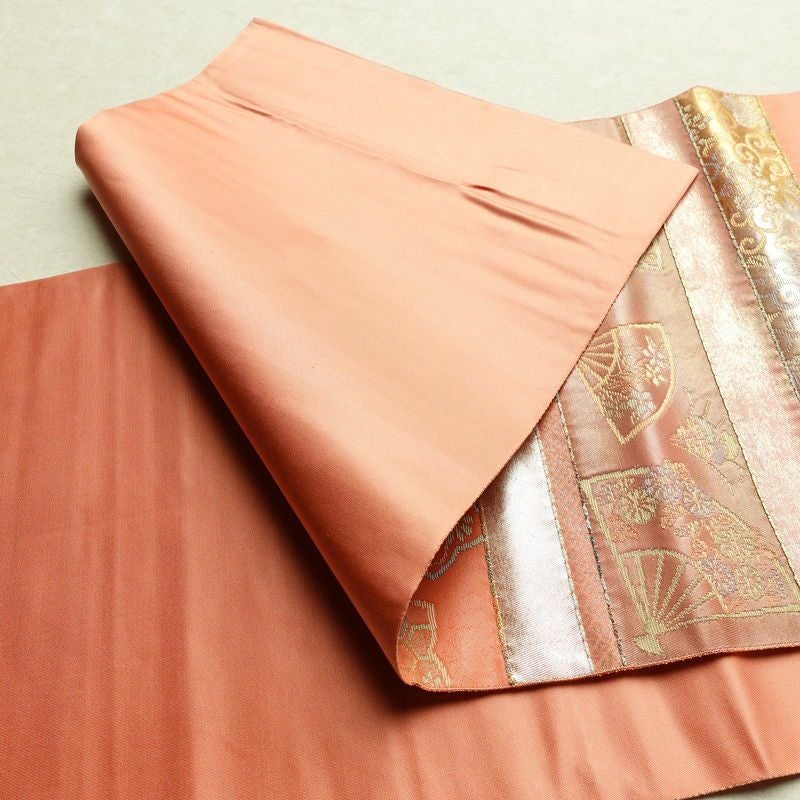 袋帯 六通柄 フォーマル用 正絹 縞柄・線柄 箔 金糸 帯 入学式 卒業式 結婚式 ピンク_画像9