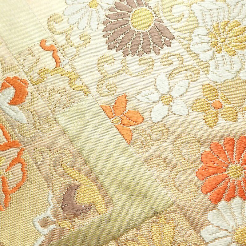 袋帯 六通柄 フォーマル用 正絹 古典柄 箔 金糸 帯 入学式 卒業式 結婚式 クリーム_画像4