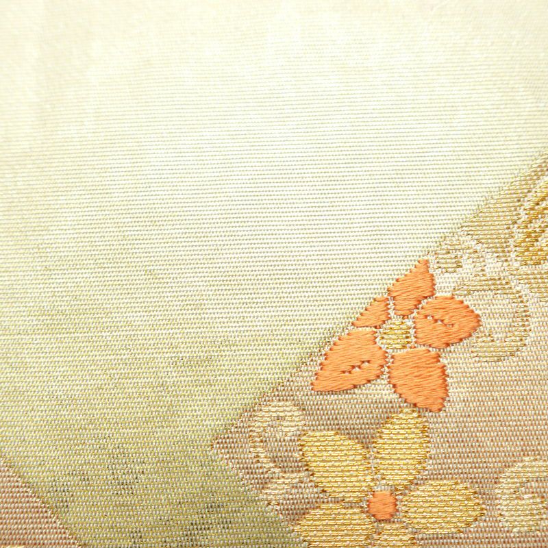 袋帯 六通柄 フォーマル用 正絹 古典柄 箔 金糸 帯 入学式 卒業式 結婚式 クリーム_画像7