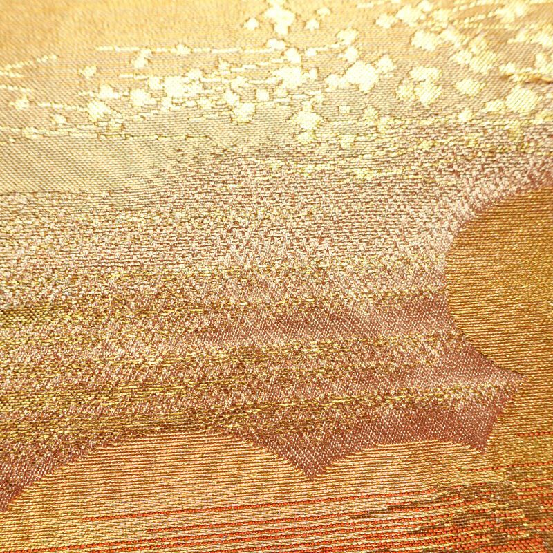 袋帯 六通柄 良品 フォーマル用 正絹 雲柄 箔 金糸 帯 ピンク_画像6