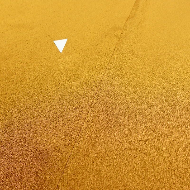 振袖 正絹 木の葉・植物柄 袷仕立て 身丈170.5cm 裄丈69cm 箔 フォーマル 成人式 二十歳 黄・黄土色_画像15