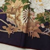 振袖 良品 セット品 長襦袢付き 袋帯付き 縮緬 正絹 花柄 袷仕立て 身丈164.5cm 裄丈70cm 箔 金彩 フォーマル 着物 帯 成人式 二十歳 赤紫 紫・藤色_画像9