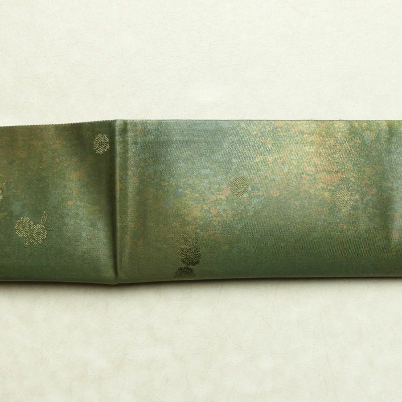 袋帯 六通柄 良品 フォーマル用 正絹 古典柄 箔 金糸 帯 入学式 卒業式 結婚式 緑・うぐいす色_画像14
