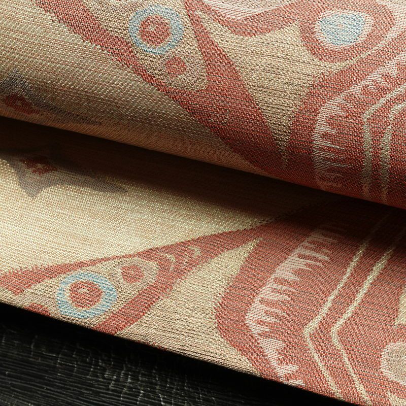 袋帯 六通柄 フォーマル用 正絹 幾何学柄・抽象柄 帯 ベージュ_画像7