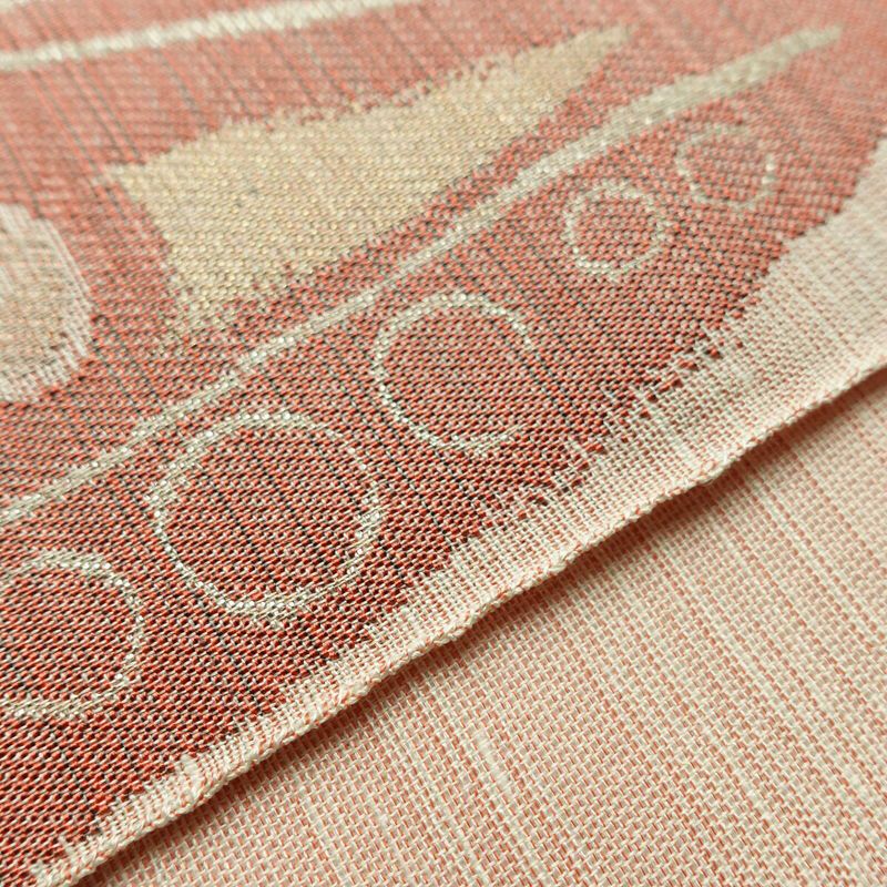 袋帯 六通柄 フォーマル用 正絹 幾何学柄・抽象柄 帯 ベージュ_画像11