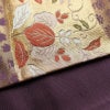 袋帯 六通柄 フォーマル用 正絹 花柄 箔 帯 入学式 卒業式 結婚式 椿 紫・藤色_画像12