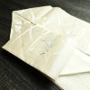 名古屋帯 六通柄 正絹 花柄 名古屋仕立て 箔 銀糸 帯 クリーム_画像21