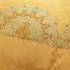 名古屋帯 六通柄 良品 正絹 縞柄・線柄 名古屋仕立て 箔 帯 黄・黄土色_画像4