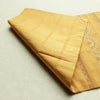 名古屋帯 六通柄 良品 正絹 縞柄・線柄 名古屋仕立て 箔 帯 黄・黄土色_画像8