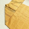名古屋帯 六通柄 良品 正絹 縞柄・線柄 名古屋仕立て 箔 帯 黄・黄土色_画像18