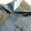 紬 正絹 チェック・格子柄 袷仕立て 身丈161cm 裄丈64.5cm 着物 青・紺_画像18