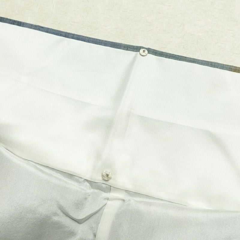 紬 正絹 チェック・格子柄 袷仕立て 身丈161cm 裄丈64.5cm 着物 青・紺_画像20