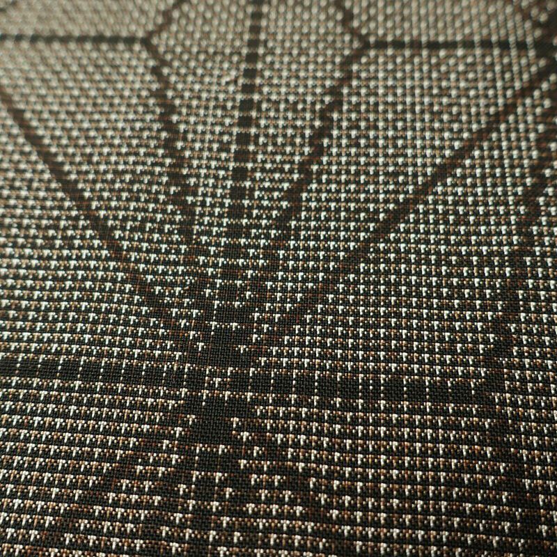 大島紬 良品 証紙なし 正絹 麻の葉柄 袷仕立て 身丈164.5cm 裄丈66.5cm 着物 茶_画像8