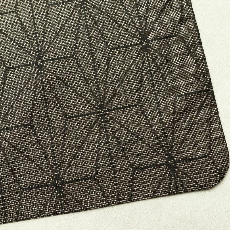 大島紬 良品 証紙なし 正絹 麻の葉柄 袷仕立て 身丈164.5cm 裄丈66.5cm 着物 茶_画像15