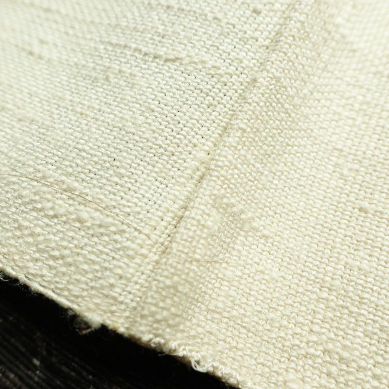 名古屋帯 太鼓柄 良品 正絹 幾何学柄・抽象柄 松葉仕立て 帯 紬地 白_画像16