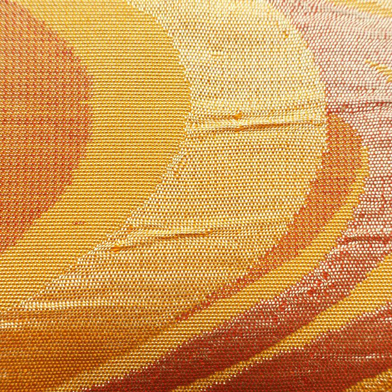 名古屋帯 六通柄 正絹 流水・波柄 名古屋仕立て 帯 橙_画像4