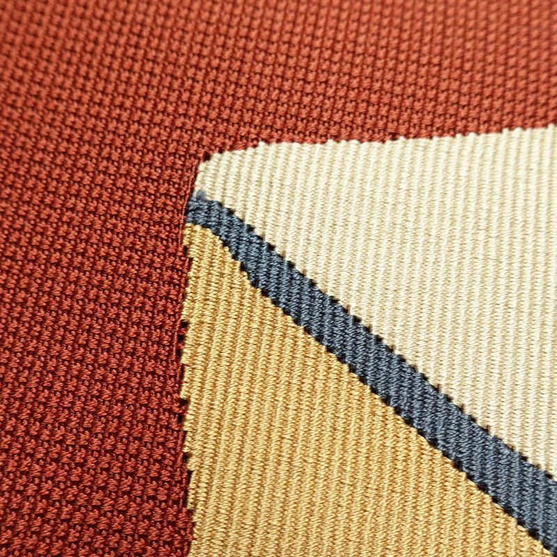 名古屋帯 太鼓柄 正絹 幾何学柄・抽象柄 松葉仕立て 帯 橙_画像4