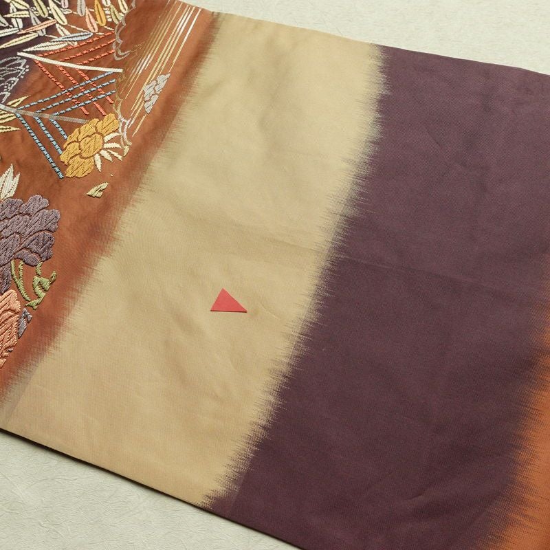 袋帯 六通柄 フォーマル用 正絹 木の葉・植物柄 帯 入学式 卒業式 結婚式 多色使い_画像15