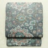袋帯 六通柄 良品 フォーマル用 正絹 花柄 金通し 帯 入学式 卒業式 結婚式 青・紺_画像1