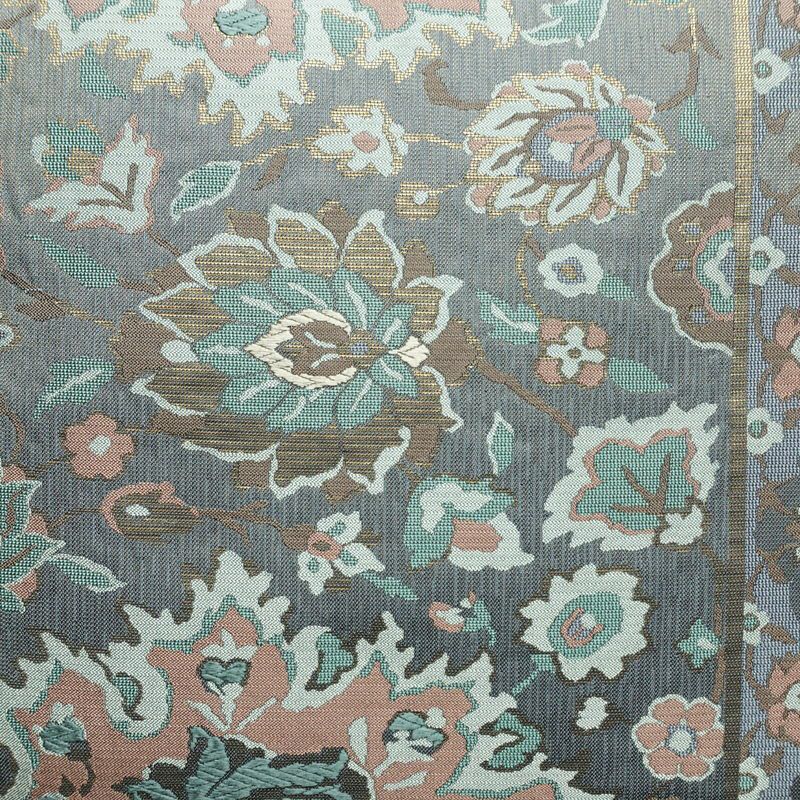 袋帯 六通柄 良品 フォーマル用 正絹 花柄 金通し 帯 入学式 卒業式 結婚式 青・紺_画像2