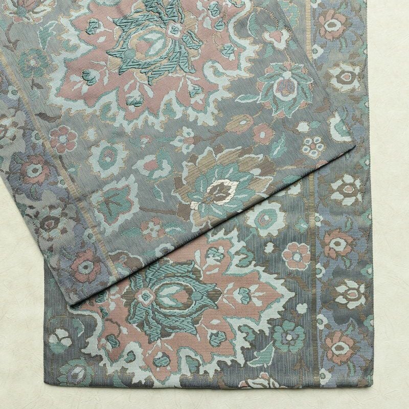袋帯 六通柄 良品 フォーマル用 正絹 花柄 金通し 帯 入学式 卒業式 結婚式 青・紺_画像14