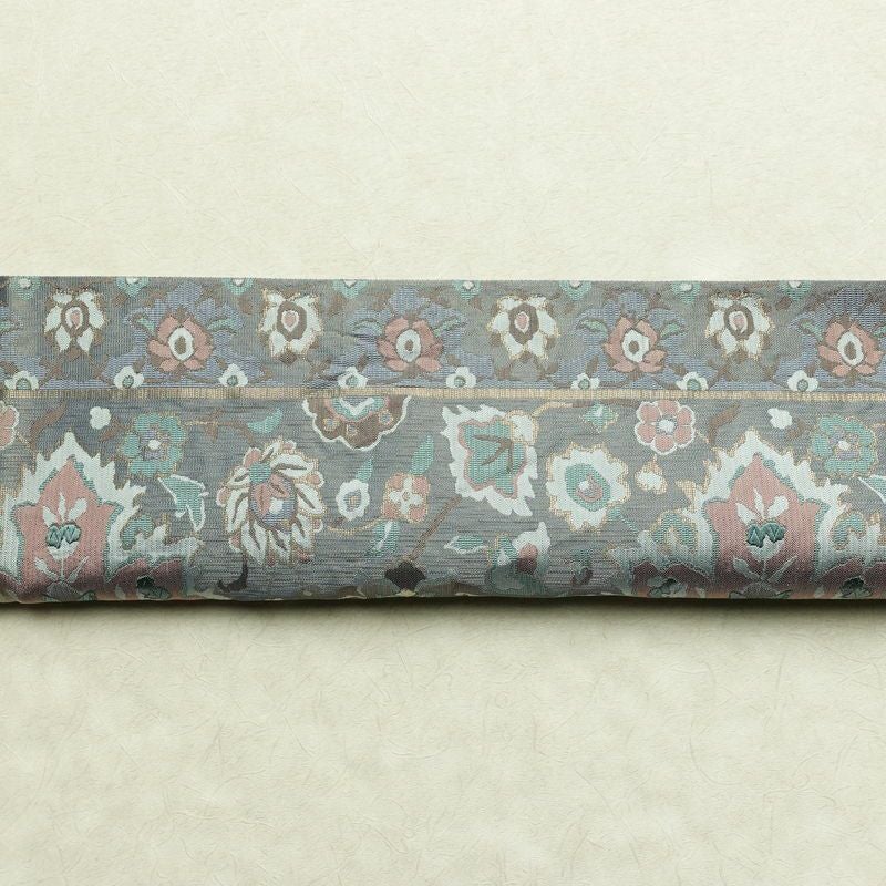 袋帯 六通柄 良品 フォーマル用 正絹 花柄 金通し 帯 入学式 卒業式 結婚式 青・紺_画像16