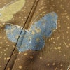 付け下げ 良品 しつけ糸付き 正絹 蝶・昆虫柄 袷仕立て 身丈171cm 裄丈69.5cm 箔 フォーマル 着物 入学式 卒業式 黄・黄土色_画像7