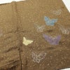 付け下げ 良品 しつけ糸付き 正絹 蝶・昆虫柄 袷仕立て 身丈171cm 裄丈69.5cm 箔 フォーマル 着物 入学式 卒業式 黄・黄土色_画像13