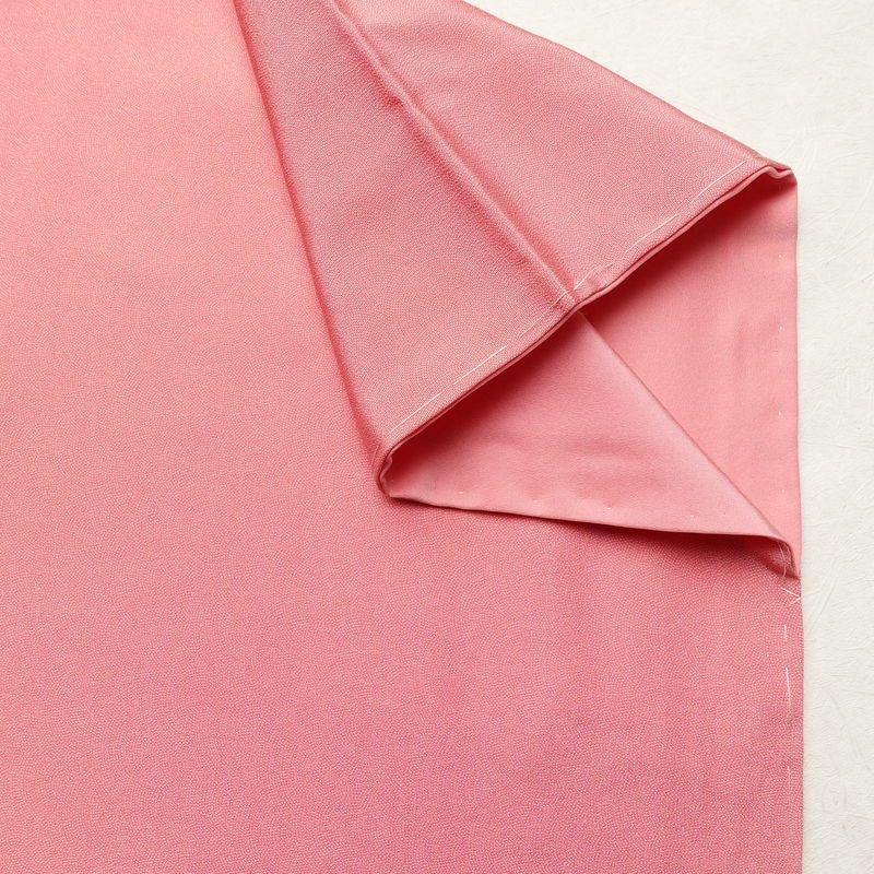 色無地 鮫小紋 しつけ糸付き 縮緬 一つ紋付き 正絹 流水・波柄 袷仕立て 身丈164cm 裄丈67.5cm フォーマル 着物 入学式 ピンク_画像14