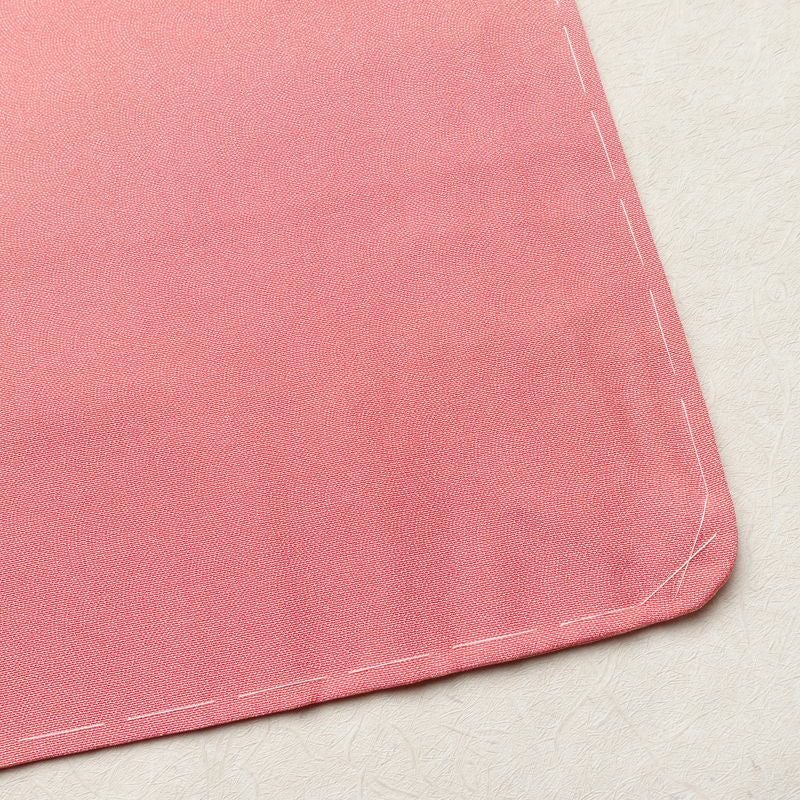 色無地 鮫小紋 しつけ糸付き 縮緬 一つ紋付き 正絹 流水・波柄 袷仕立て 身丈164cm 裄丈67.5cm フォーマル 着物 入学式 ピンク_画像15