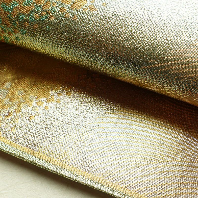 袋帯 六通柄 正絹 流水・波柄 入学式 卒業式 結婚式 金・銀_画像9