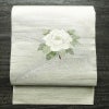 袋帯 太鼓柄 良品 フォーマル用 正絹 花柄 金糸 銀糸 帯 白_画像1